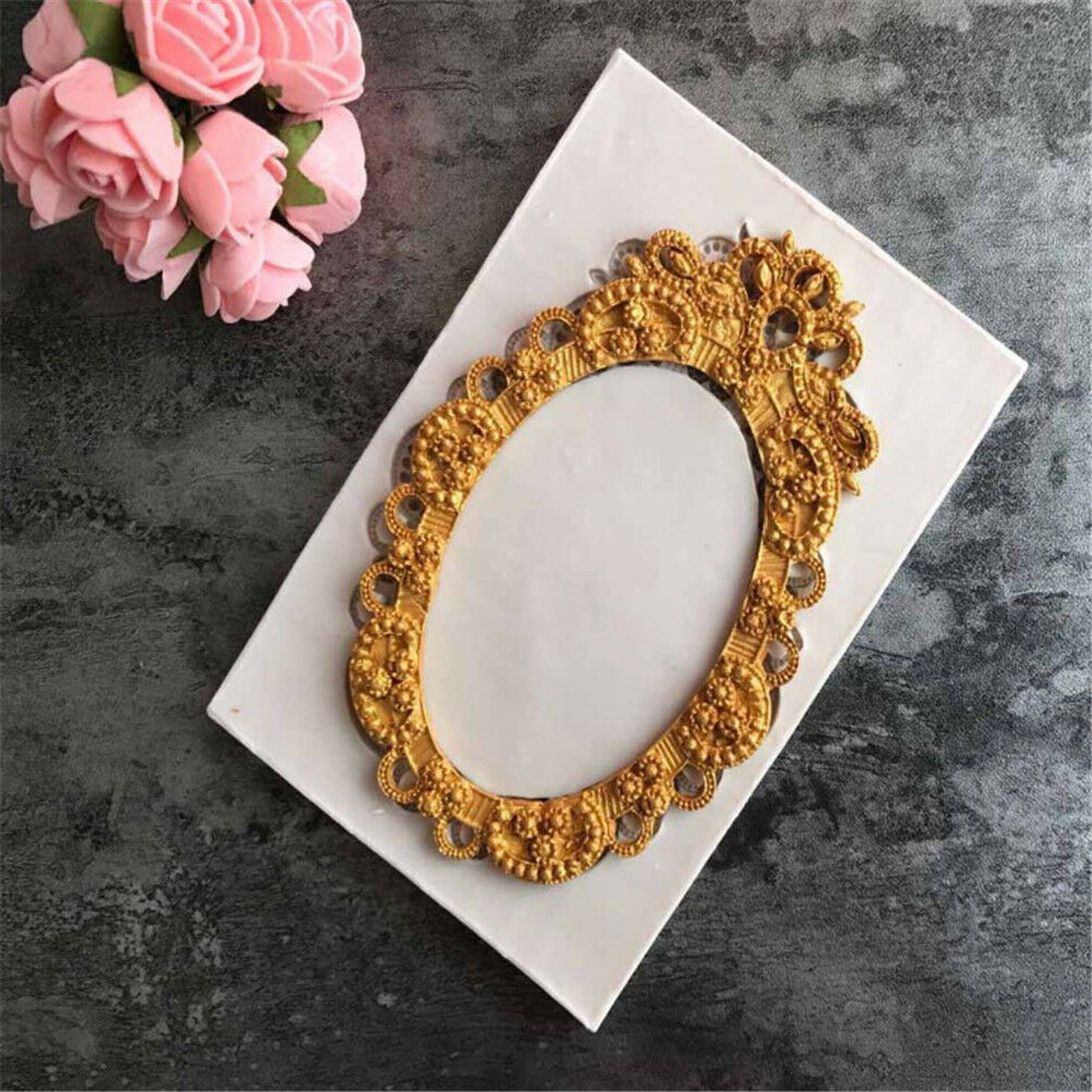 Retro mirror frame Silicone Fondant Mold Cake Decorating Tool Chocolate Mould DD