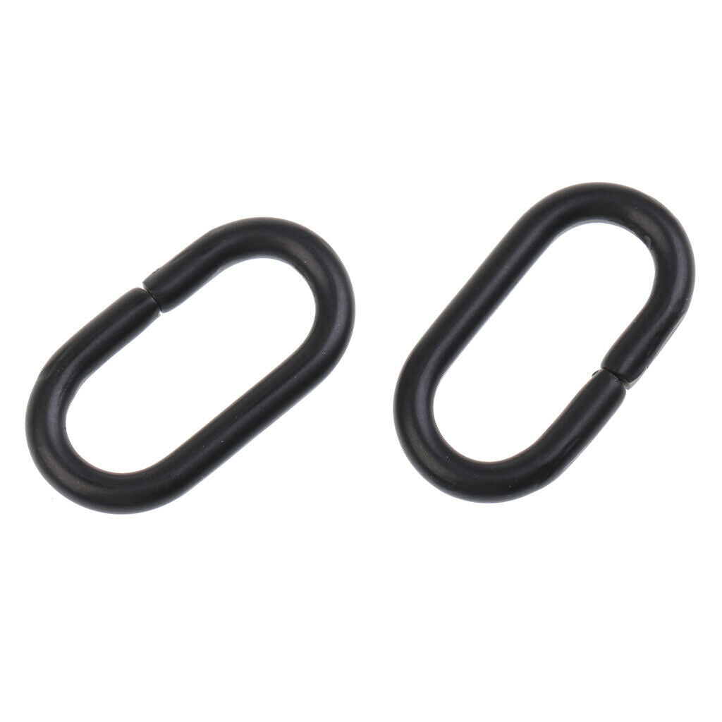 4 Pieces Black Stainless Steel Rings Nylon Watch Band Strap Belt Buckle 20mm