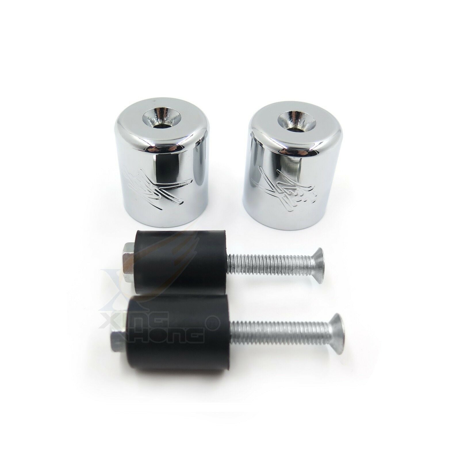 For Suzuki Katana 600 750 89-06 Chrome BILLET ALUMINUM Bar ends Rubber