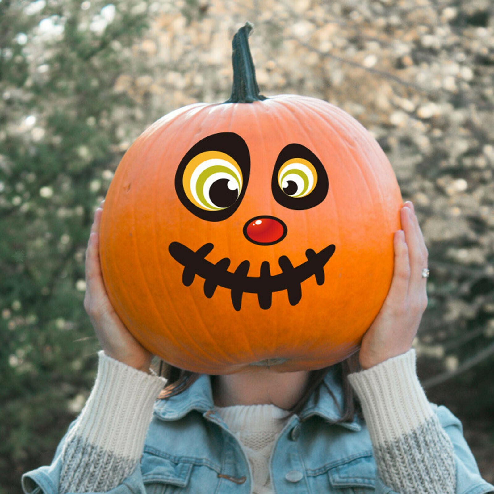8-Pack Funny Halloween Stickers for Water Bottles Gift Pumpkin Kids Party