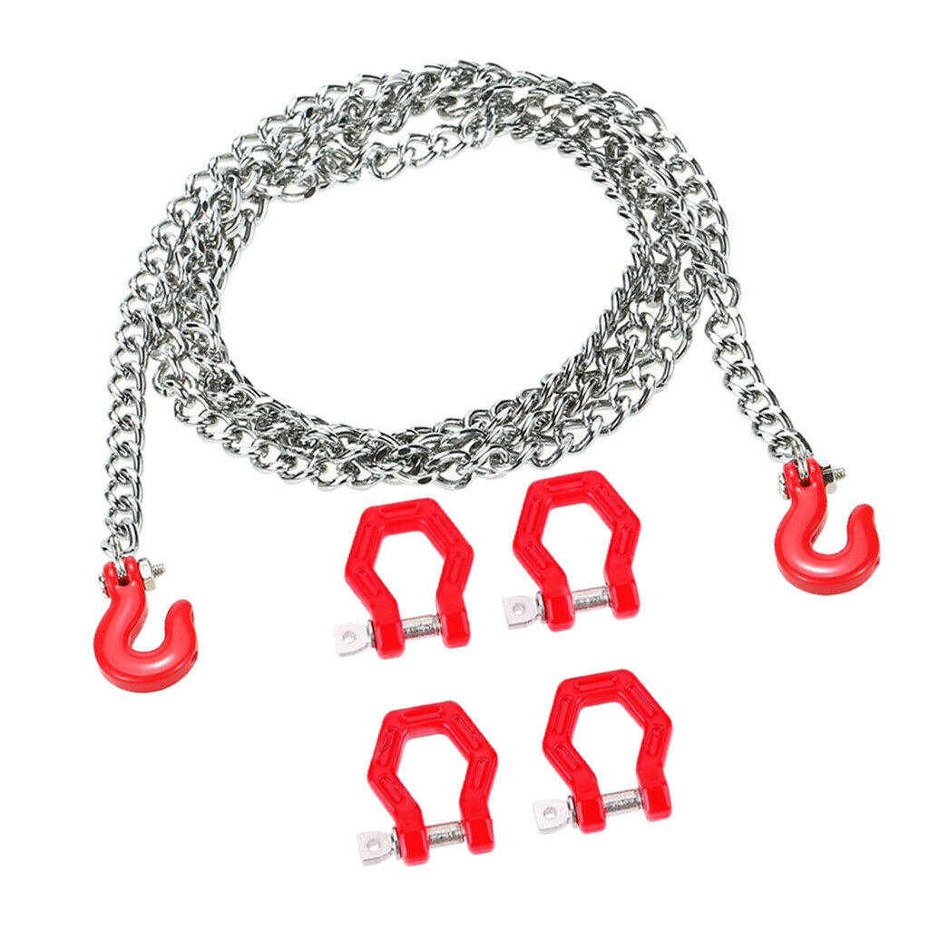 Metal Chain Pull Chain With Tow Hook Tow Rope For 1/10 RC Rock Crawler Accessory