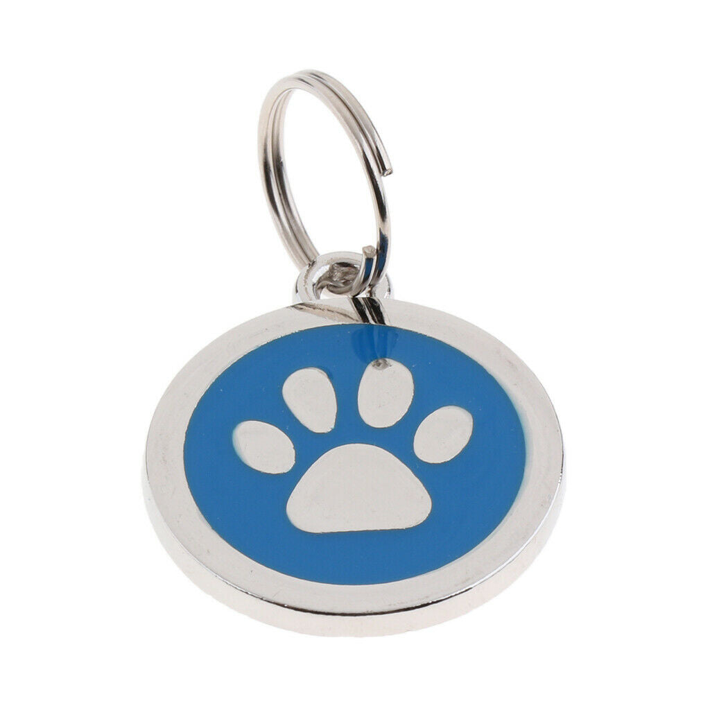 5 pcs Pet Dog Cat ID Tags Personalized Name Tags Color Random Paw Print Shape