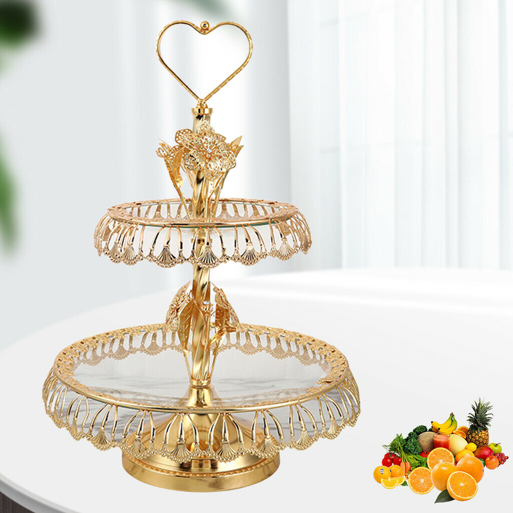 Luxury 2-layer Fruit Tray Snack Dry Fruit Tray Display Hotel Decorations