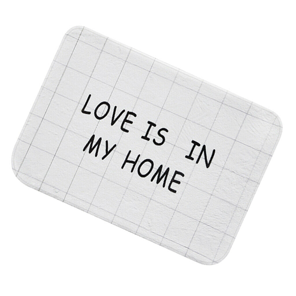 Korean Floor Mat Rug Bathroom Non-Slip Carpet -White Background Grid 50x80cm