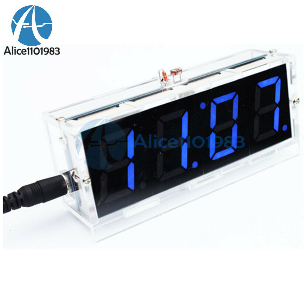 DC 5V Digital White LED 4-digit DIY Electronic Clock Temperature Thermometer