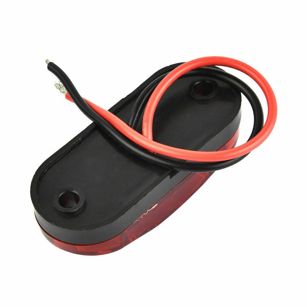 Red LED 2.6" 2 Diode Light Oval Clearance Trailer Car Truck SUV Side Marker Lamp