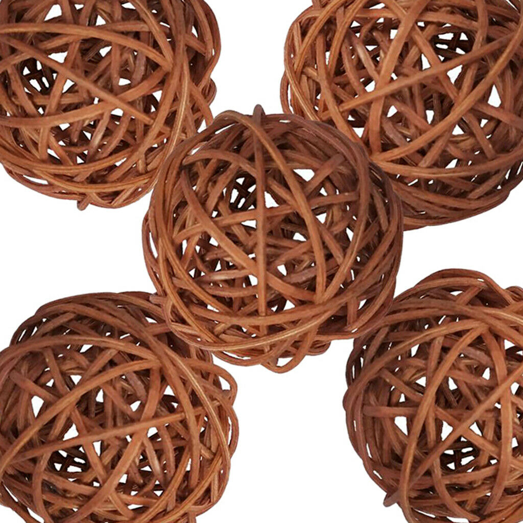 5pcs Wicker Rattan Balls Table Wedding Party Christmas Decorative Craft 7cm