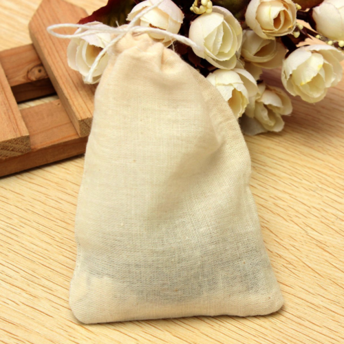 100Cotton Muslin Drawstring Bags Coffee Tea Bath Soap Herb 80x100mm