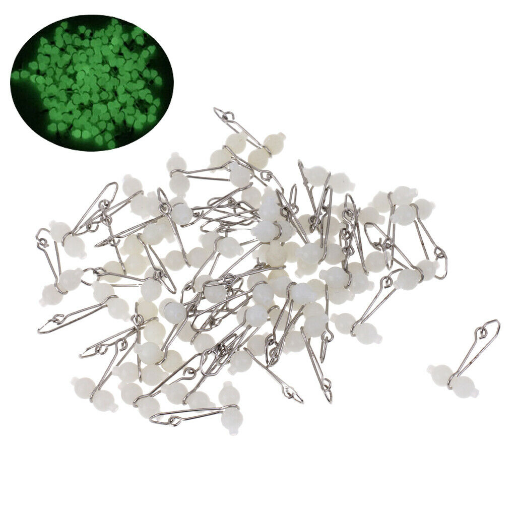 50x Fishing Fastlink Clips With Glowing Beads Floats Floats Tackle L