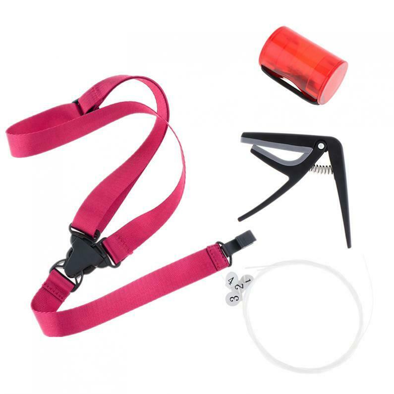4pcs/lot Ukulele Tool Kit Ukulele String + Ukulele Strap + Ukulele Capo + Sand