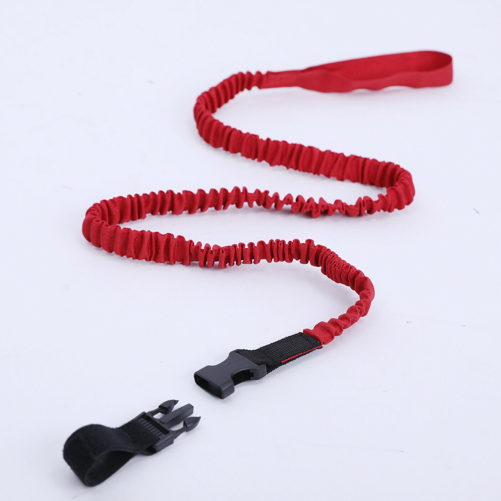 Durable kayak paddle line. Coiled bungee fishing rod holder