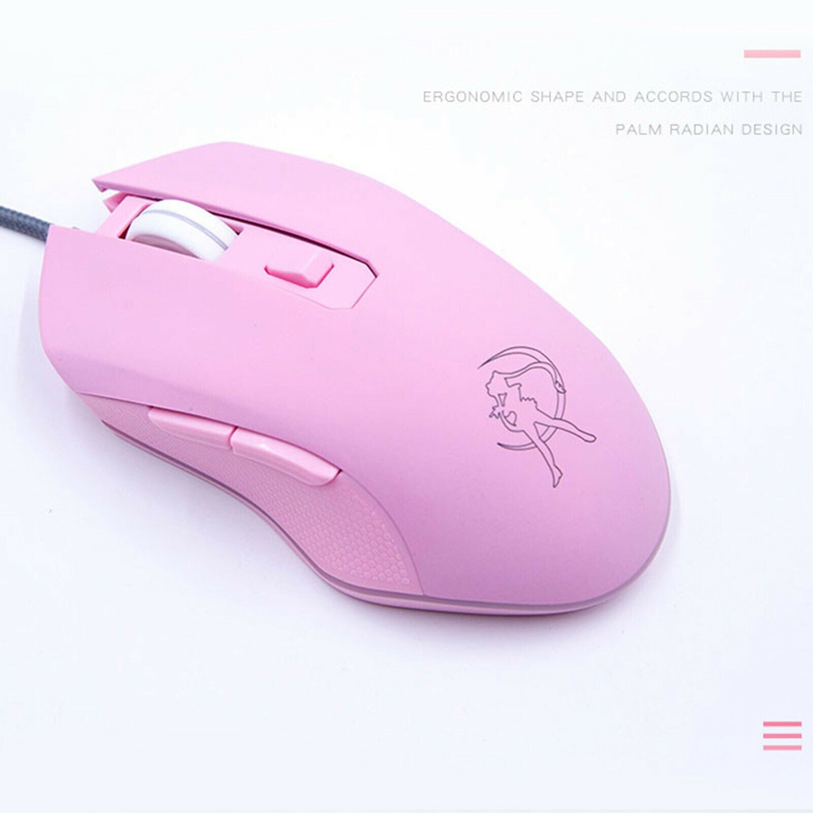 Gaming Mouse Wired with 7 Colors Backlit, 6 Buttons 1600 DPI for Gamer PC