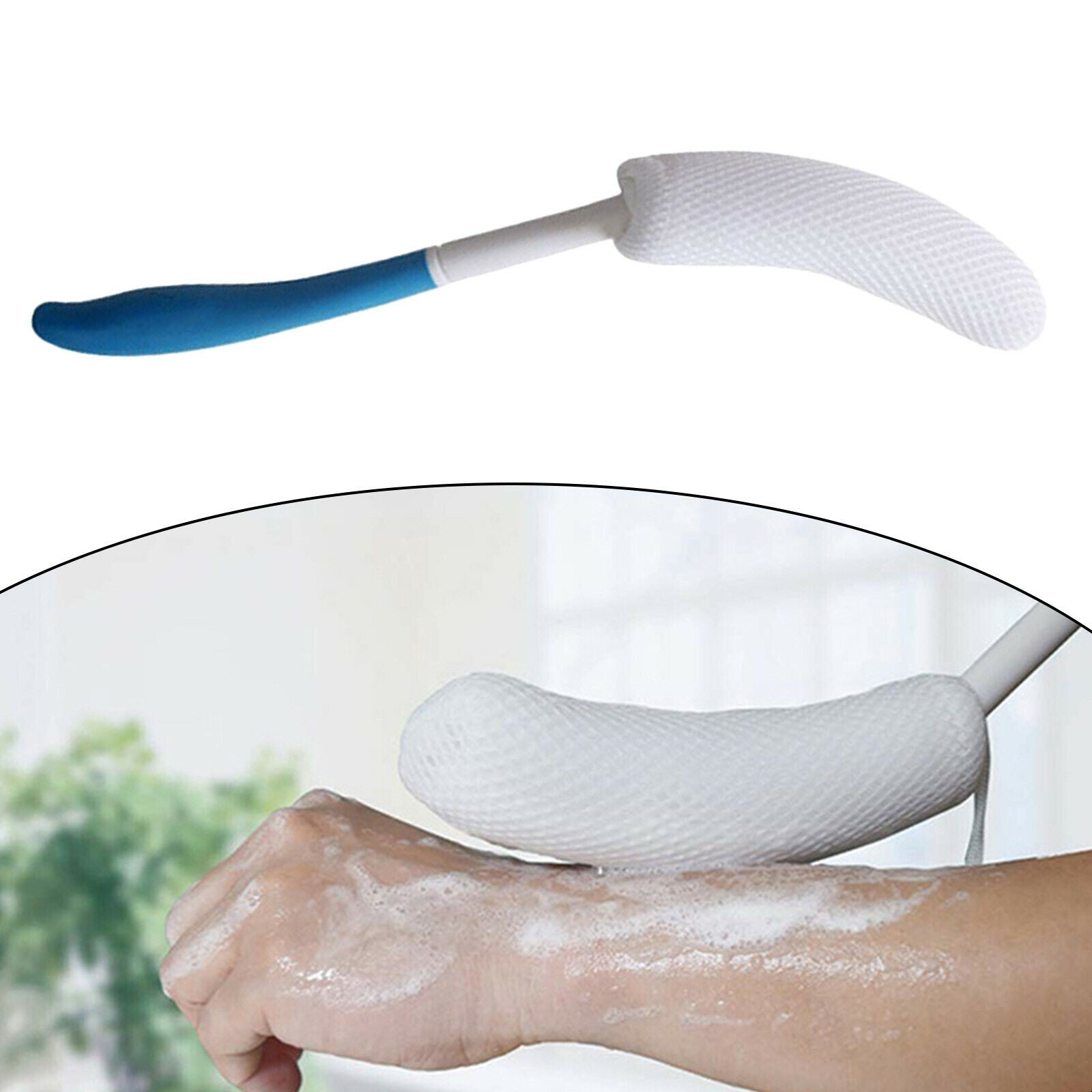 15.35 inch Back Bath Brush Lotion Applicators Long Curved Bath Brush