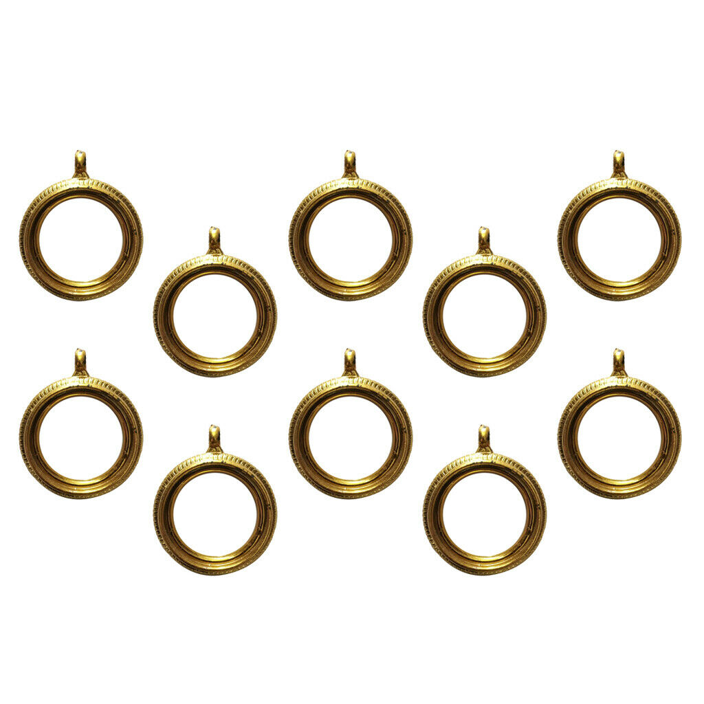 10 Curtain Rod Rings With Eyelet Golden Color