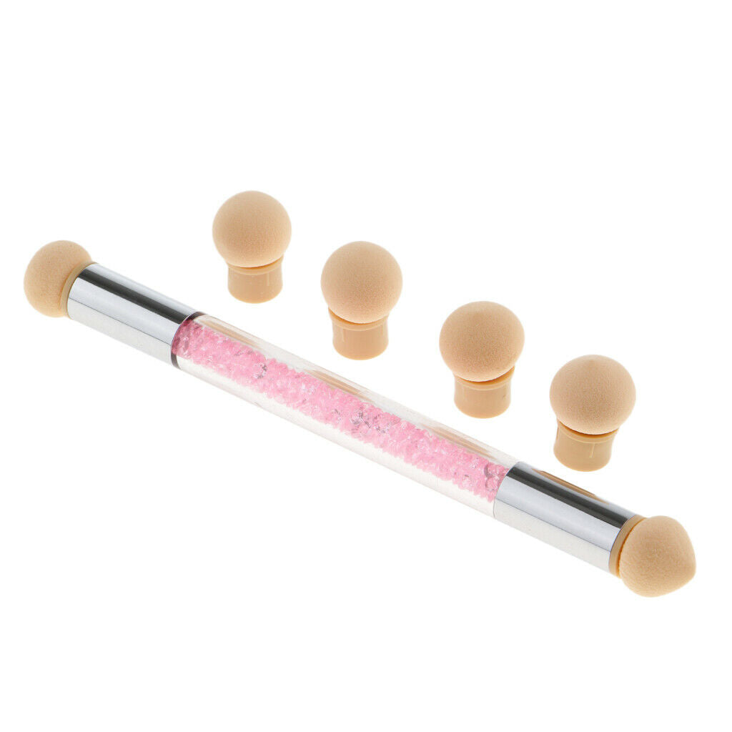 Nail Art Brush, Dual Tipped Ombre Nail Art Sponge Brush for DIY Gradient