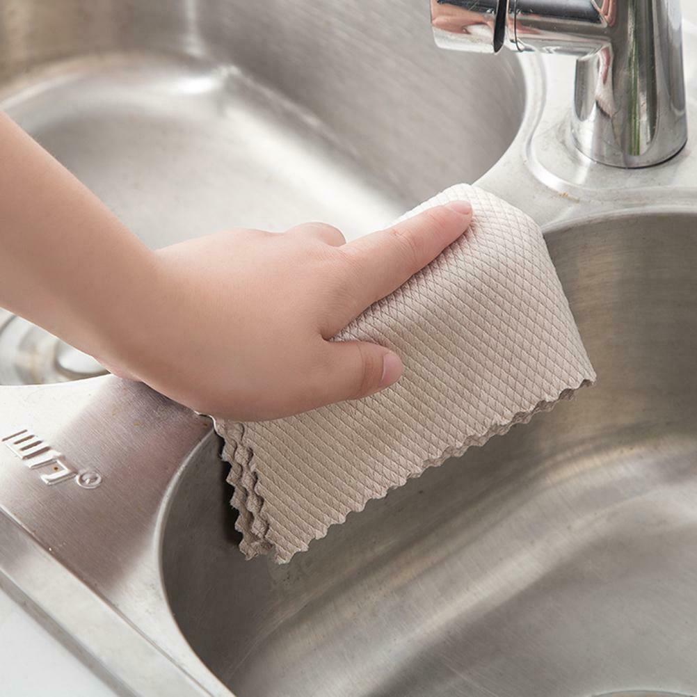 3pcs Wipe Glass Fish Scale Cloth Cleaning Cloth Soft Water-Absorbing Clean Towel