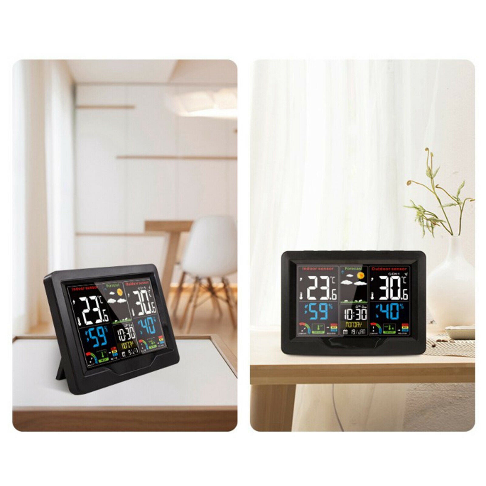 Digital Weather Station Wireless Temperature Humidity Date Calendar Thermometer