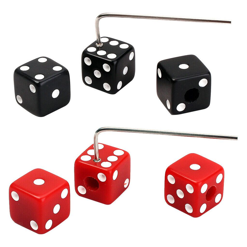 6 Pcs Guitar Control Knobs with Wrench Guitar Dice Replacement,Red Dice x3,Black