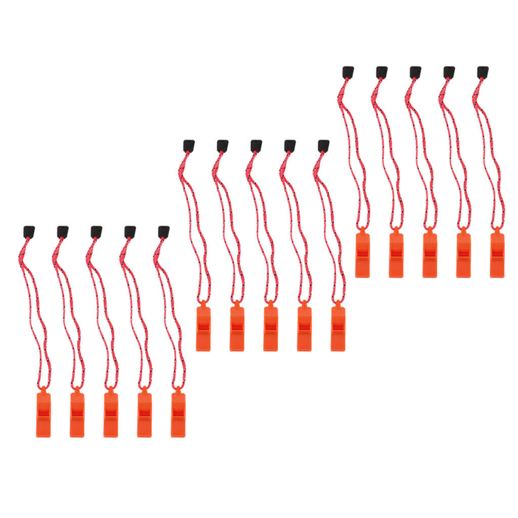 15 Packs Emergency Whistle for Safety Boating Camping Survival Signaling