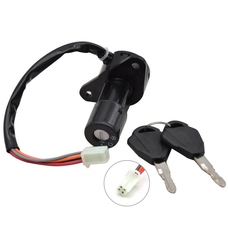 4 Wires Ignition Switch Lock +2 Keys Set Accessory Fit For Suzuki GS125