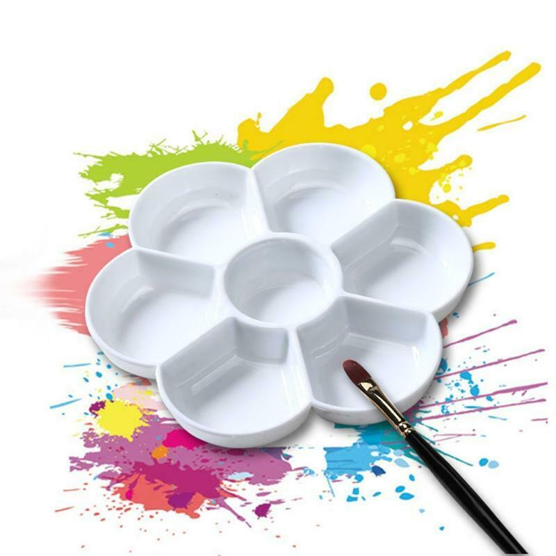 7 Holes Palette High Quality Acrylic Gouache Watercolor Paint Palette Plastic