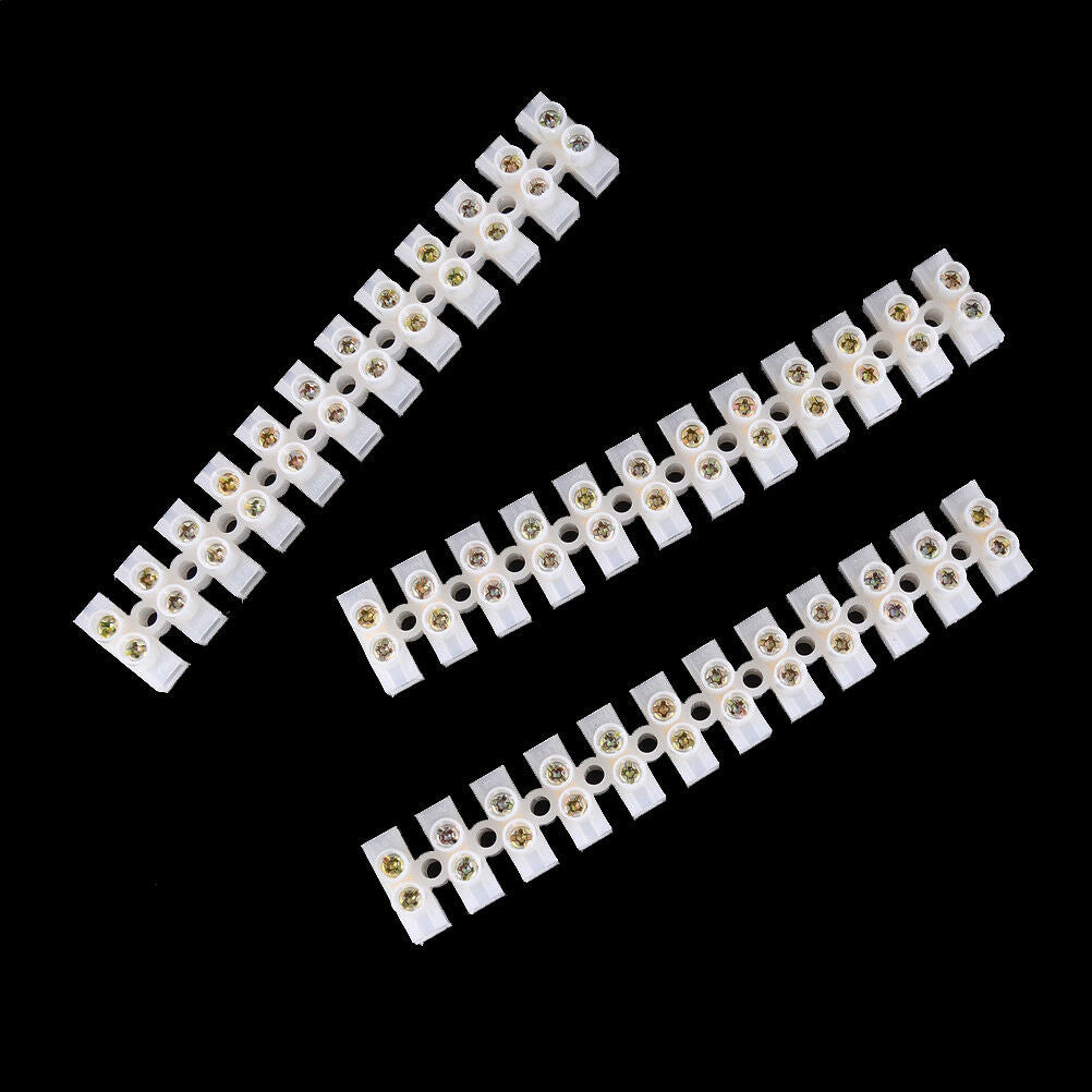 3 Pieces 10Amp 12 Way Barrier Screw Terminal Block Wire Connector Striyg SJ