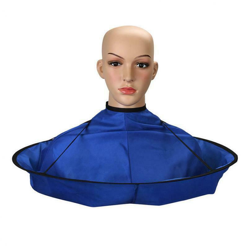 DIY Hair Cutting Cape Hair Catcher Haircut Cloth Umbrella Cloak Blue