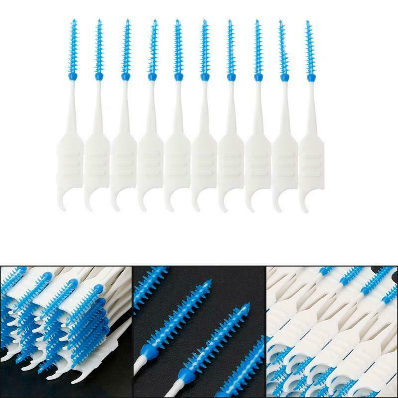 120pcs Double Floss Head Hygiene Dental Silicone Interdental Brush Toothpick