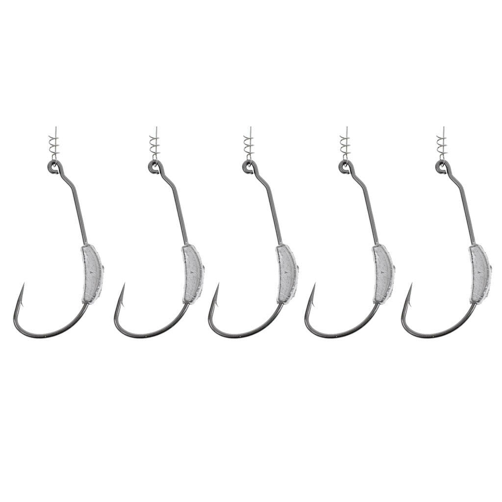 20Pcs/Set Weighted Twist Hooks Gape Fishing Lures Twistlock Hook 2.5-7g