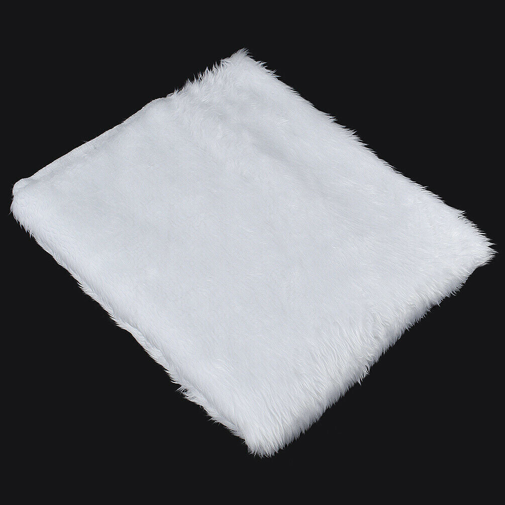 1x1.6M White Long Pile Faux Fur Fabric Upholstery Crafts Jewelry Display Blanket