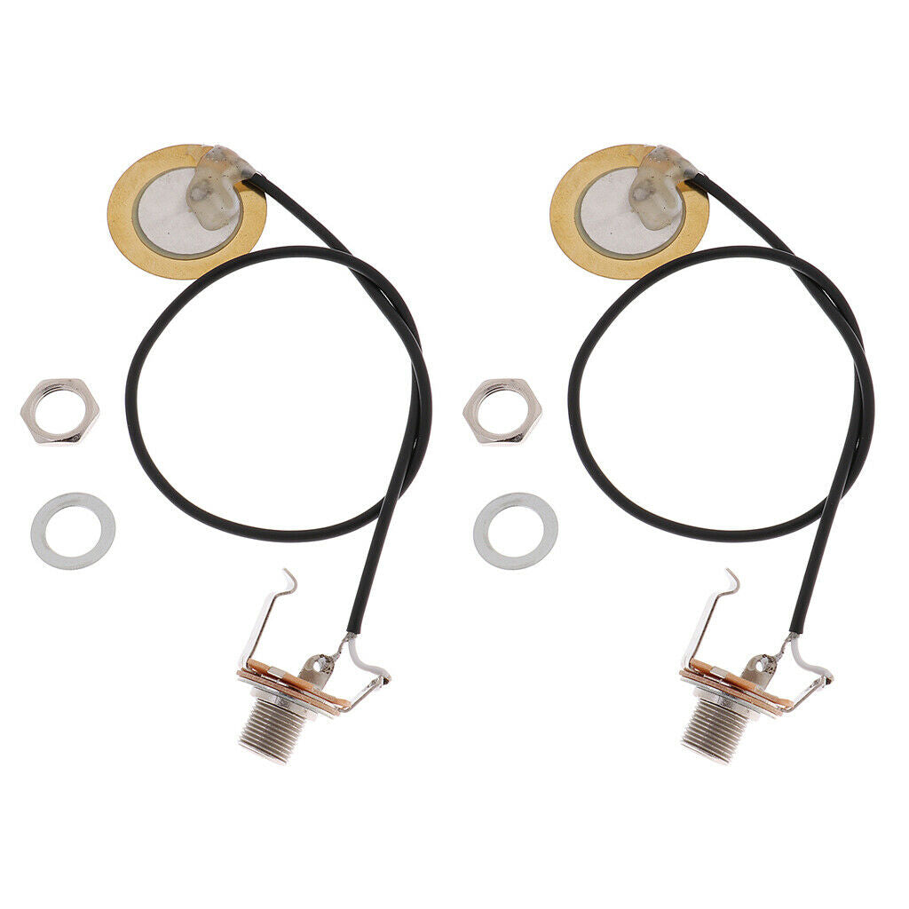 2 Pieces Prewired Pickup Piezo Transducer Amplifier for Violin