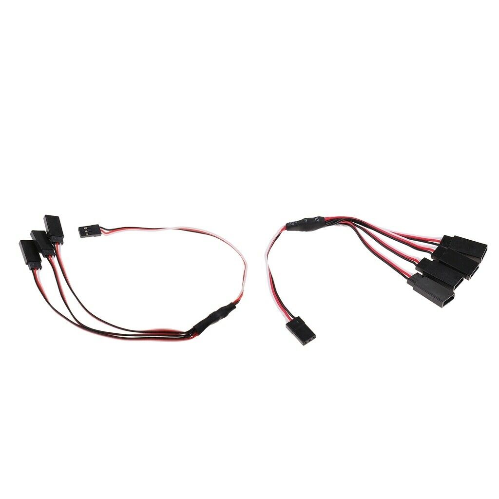 300mm 3 Way + 150mm 4 Way Servo Extension And Splitter Cable Cord for Futaba