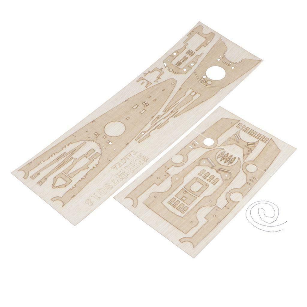 1/350 Wooden Bismarck   Warship Deck Unassembled DIY Upgrade Parts