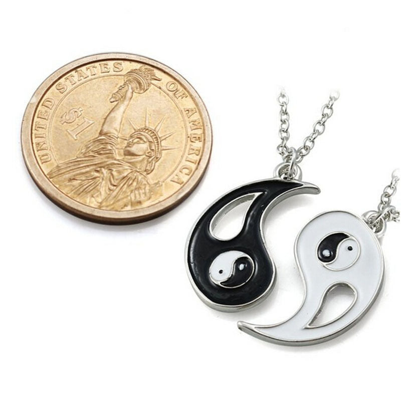 Design Yin Yang Pendant Necklace Couple Friend Friendship Jewelry Gift 2PCN SJ