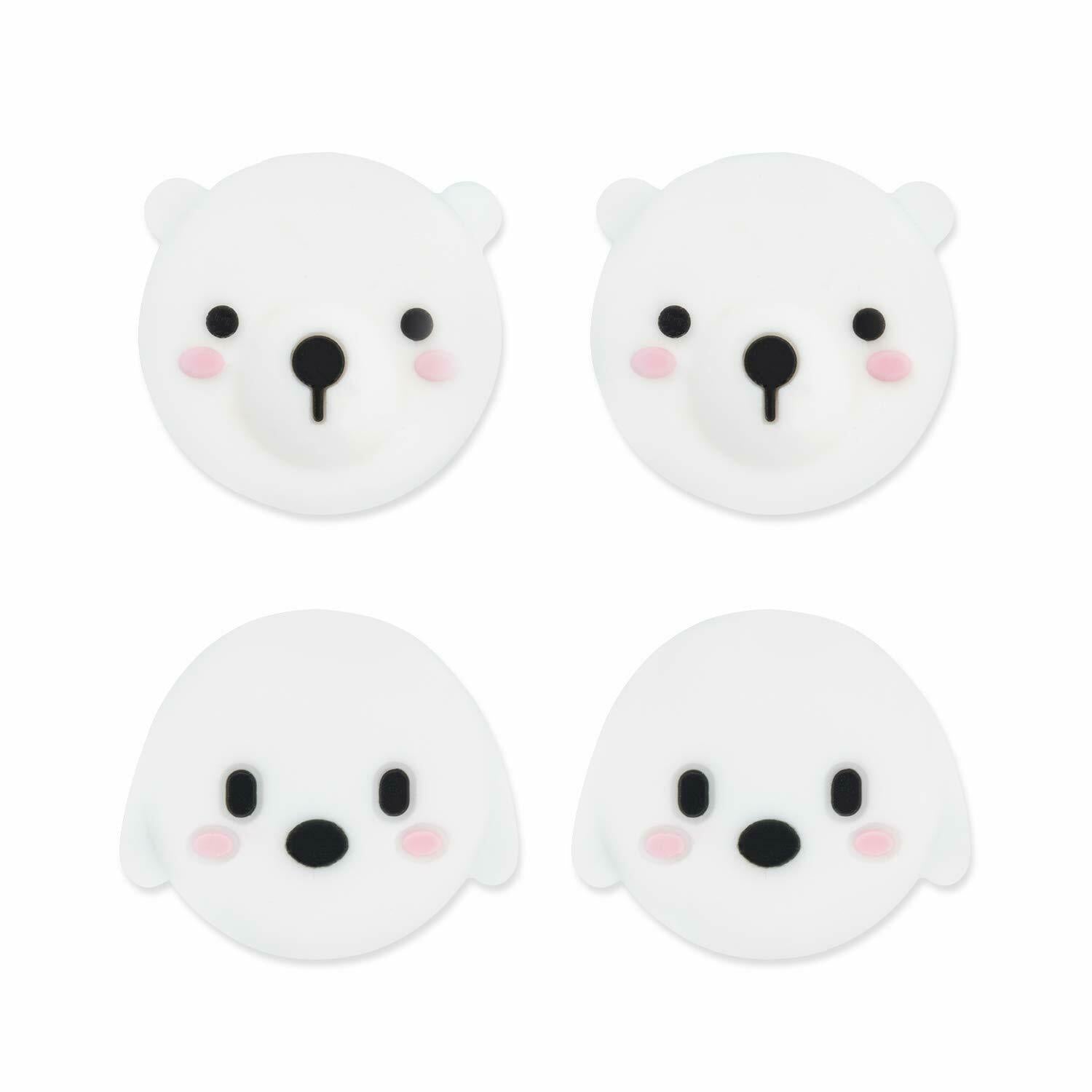 Bear & Dog Thumb Grip Caps Silicone Joystick Cover for Switch & Switch Lite Game
