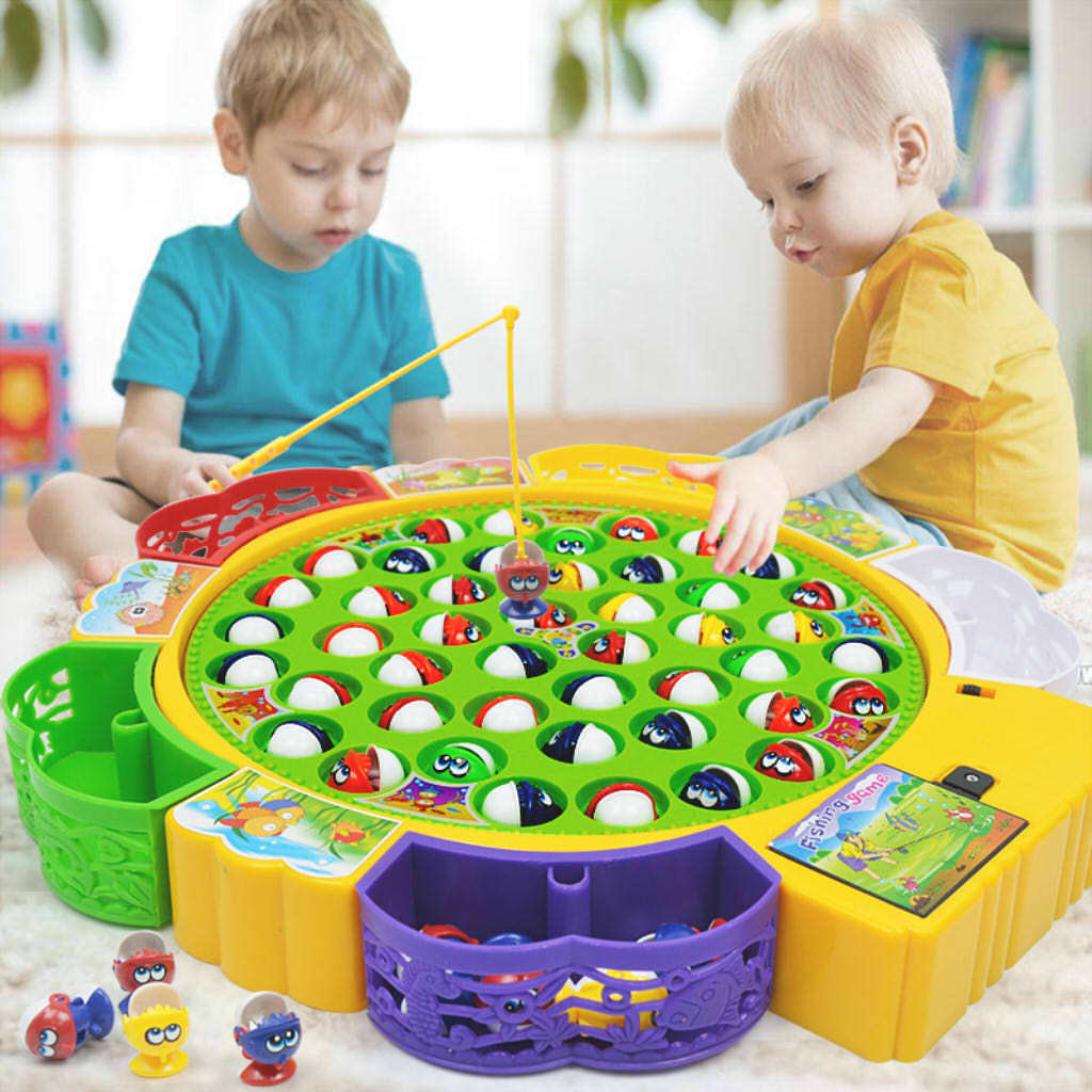 Fishing Game Set Musical Rotating Fishing Board Gift Preschool Games Toys