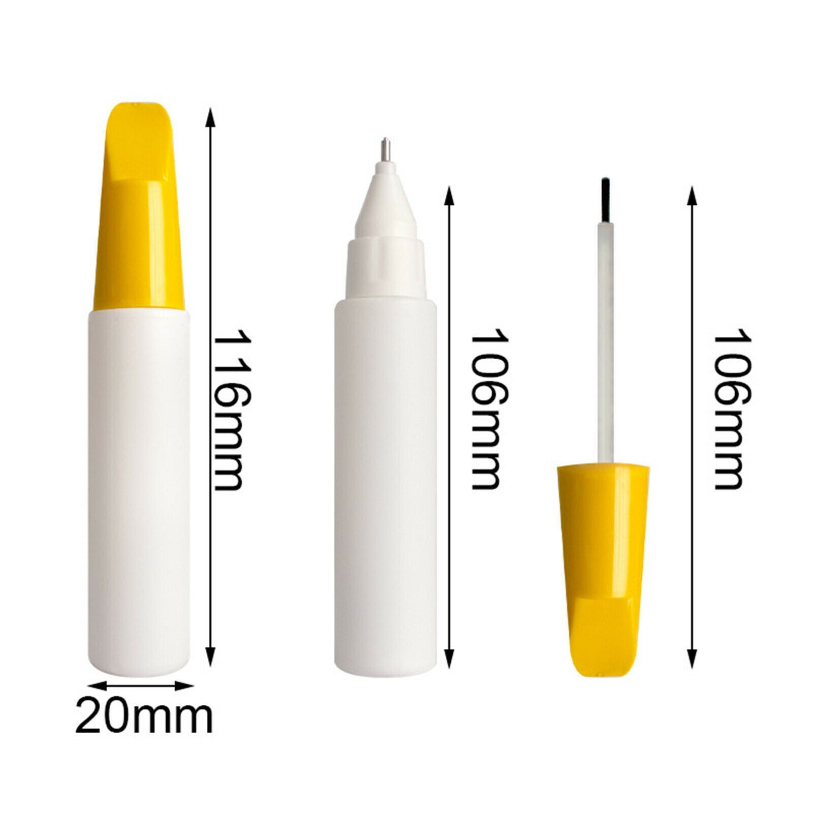 3 Pcs Refill Empty Bottle Paint Pen Drawing Markers Car Remover Accessories