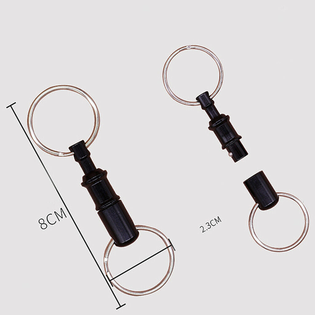 10x Heavy Duty Removable Quick Release Keychain Breakaway Dual Key Rings
