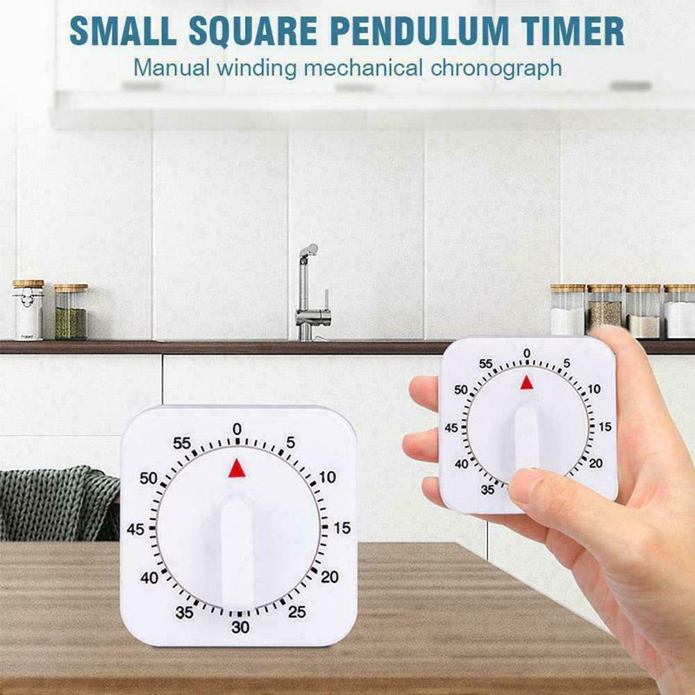 60Minutes Kitchen Timer Count Down Alarm Reminder White Square Timers A8J9