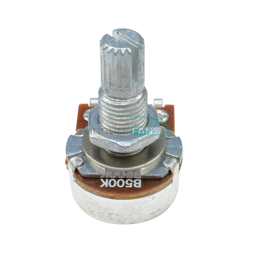 2PCS B500K Guitar Potentiometer OHM Split Shaft Pots Audio Switch Control MF