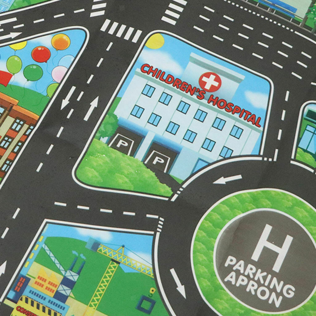 83x58cm City Play Mat Roads Car Trucks Train Pretend Game Developmental Toys