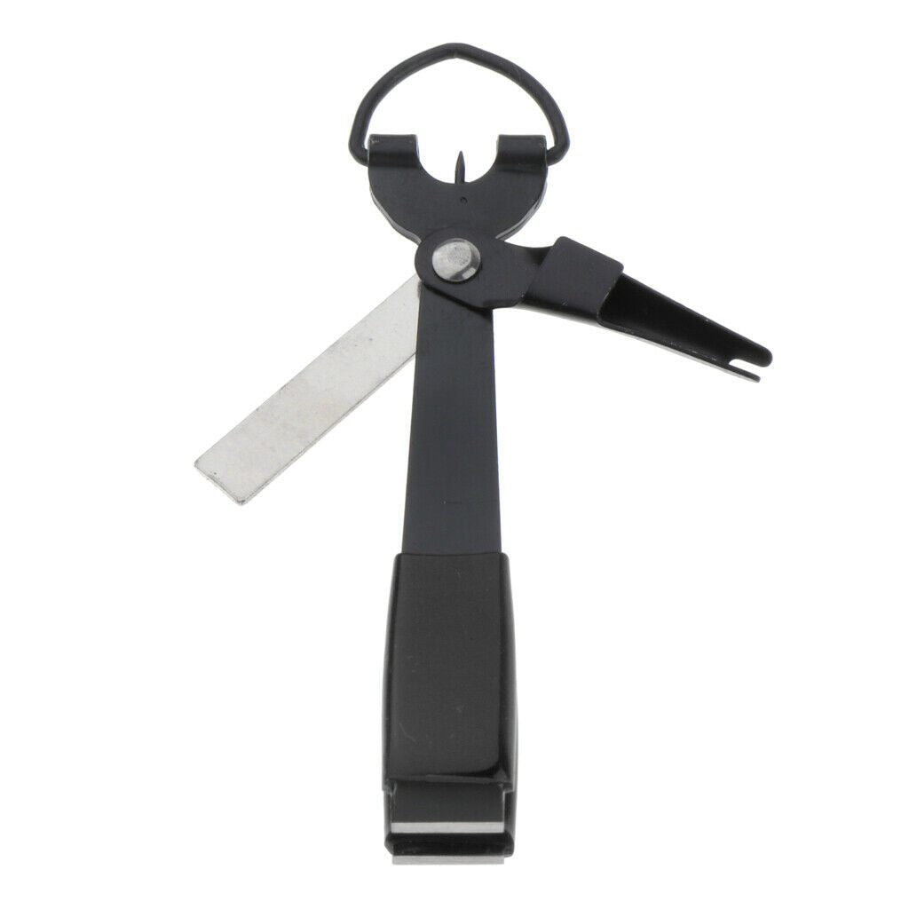 2pcs Quick Knot Tool 4 in 1 Fly Fishing Clippers Line Nipper Tying Tackle Black