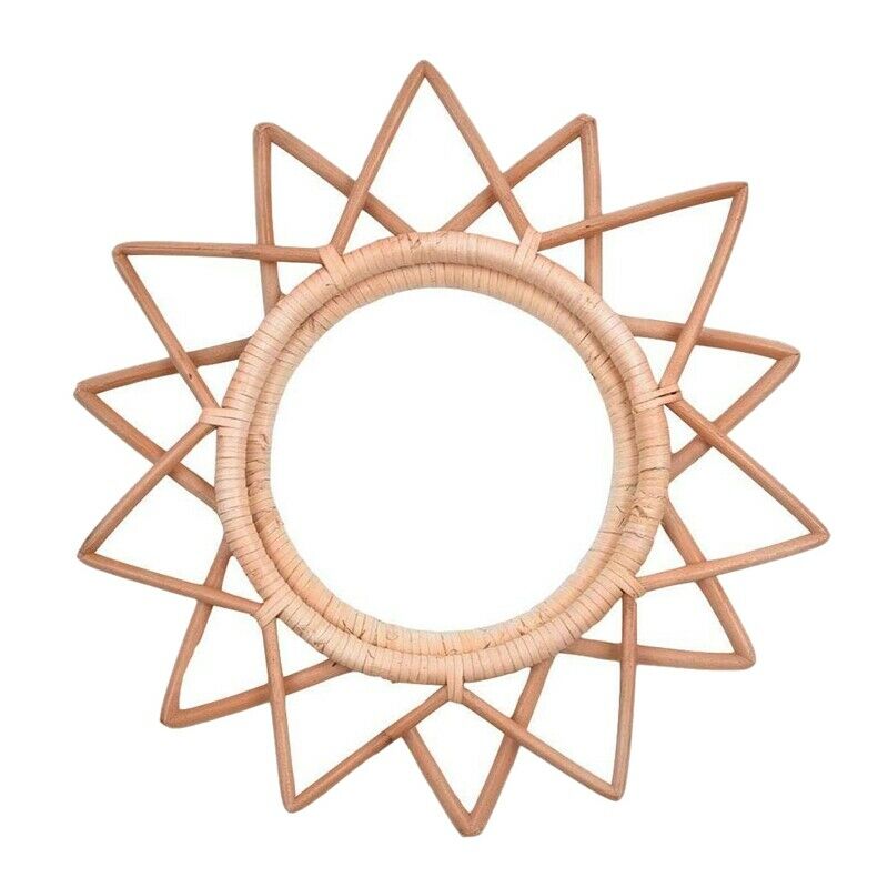 Rattan Round Wall-Mounted Mirror e Nordic Natural Vine Handmade Mirror e LivinI9