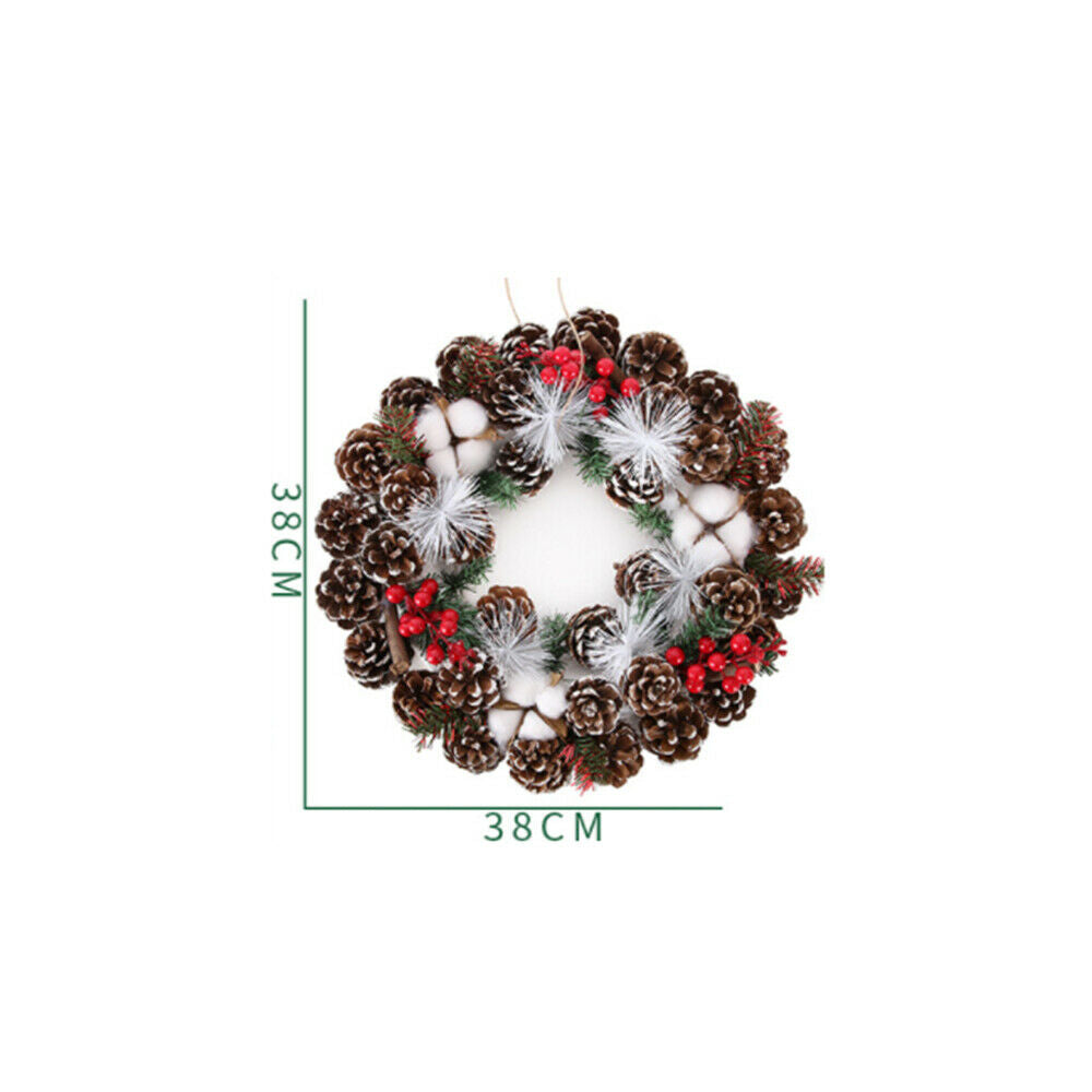 Christmas Wreath Pine Cone Hanging Ornament Garland Xmas Wreath Party Decor