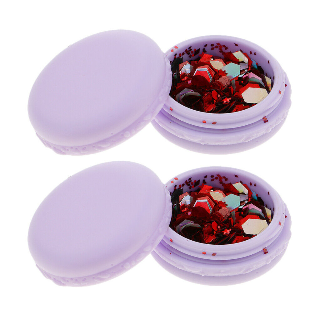 2x Chunky Cosmetic Glitter Shimmer Holographic Body Glitter Powder Sequins Red