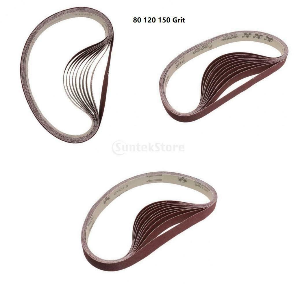 30Pcs Oxide 80 120 150 Grit 1x30" Sanding Belts Sandpaper For Belt Sander