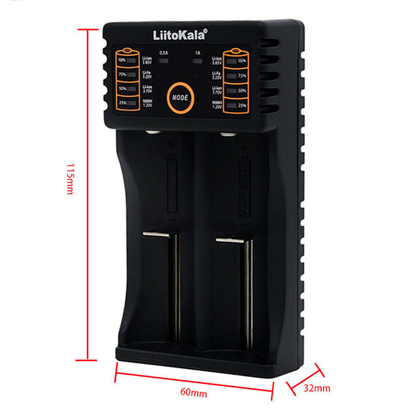 LiitoKala Lii-202 2 Slots USB Battery Charger For Ni-MH Li-ion LiFePO4 DD