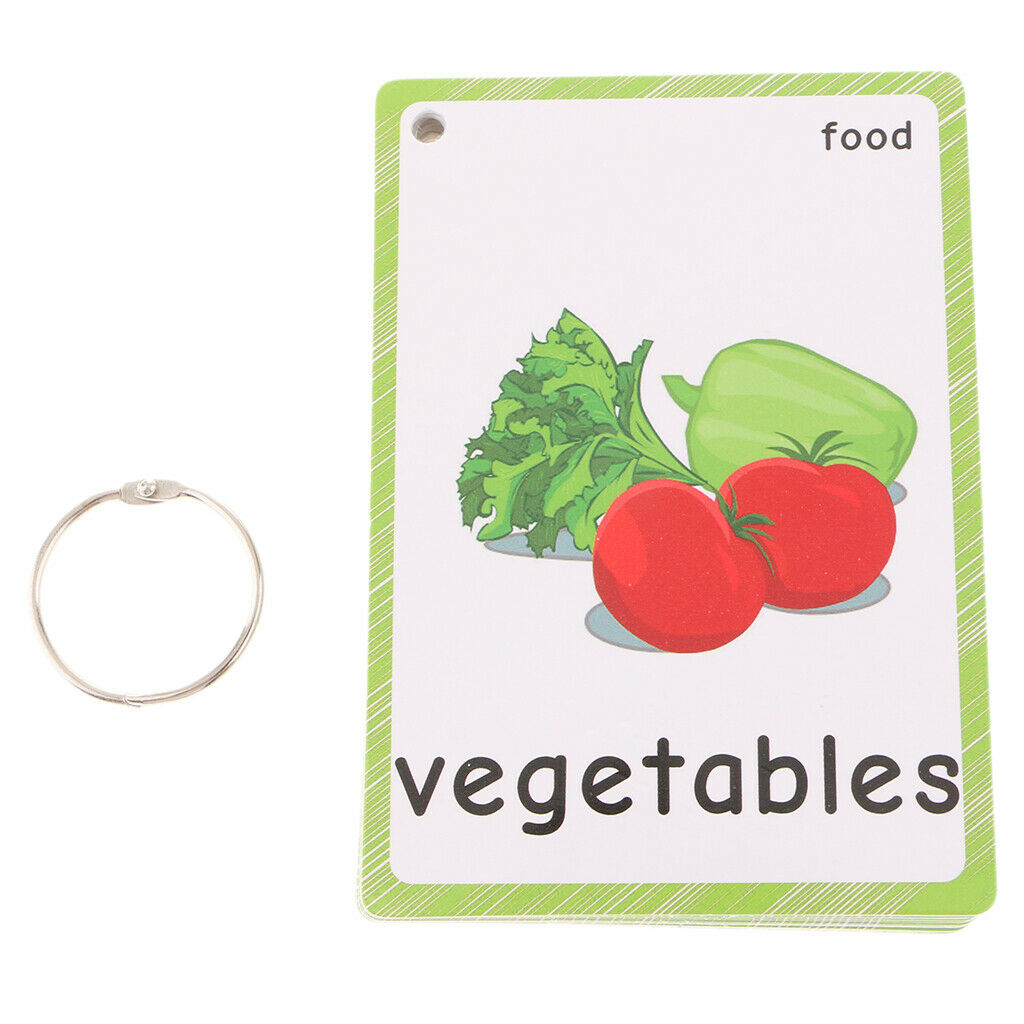 35Pcs Kids Early Educational Sight/Picture Word Flashcards for Food,Strengthen