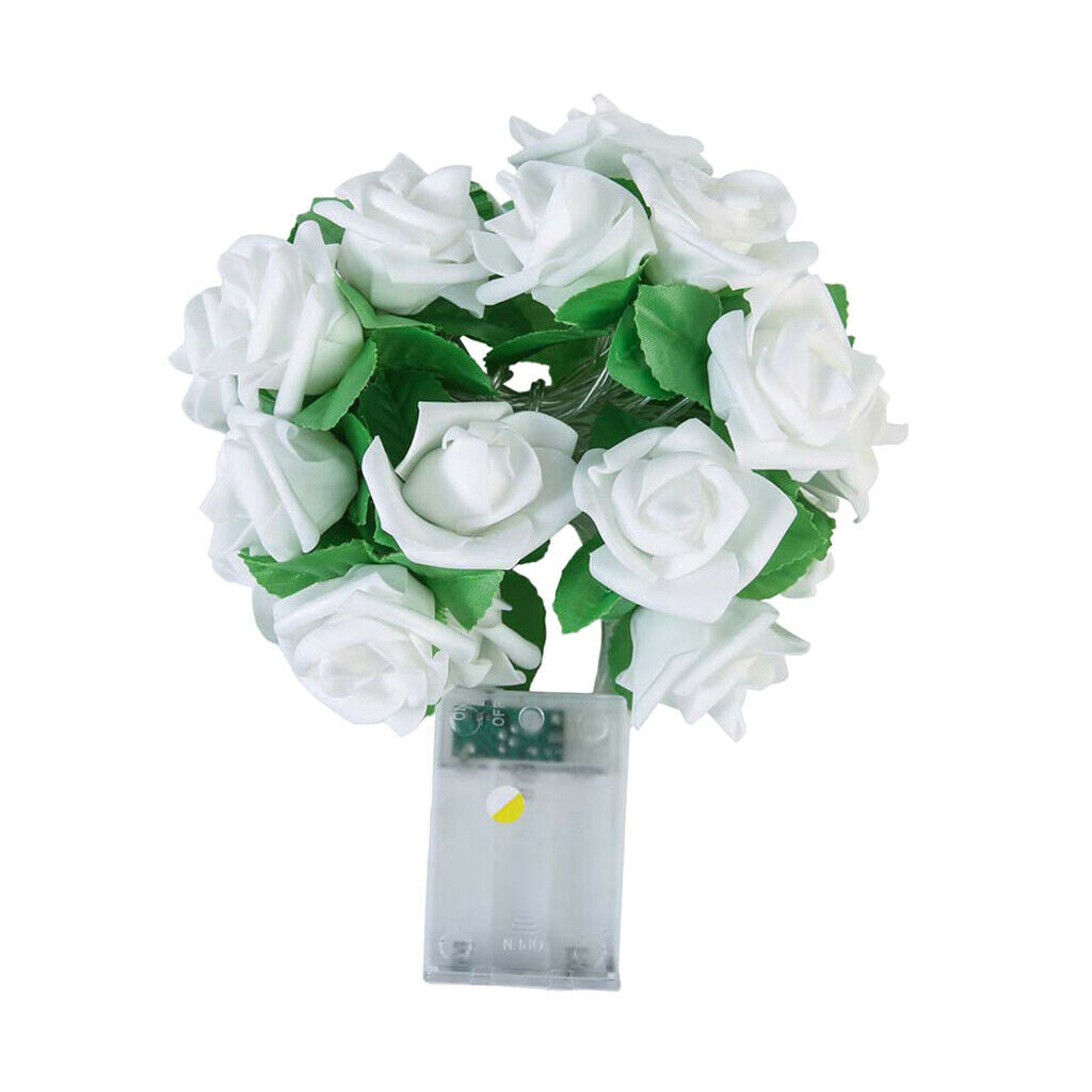 20led Battery LED Rose Christmas Lights Holiday String Lights Colorful