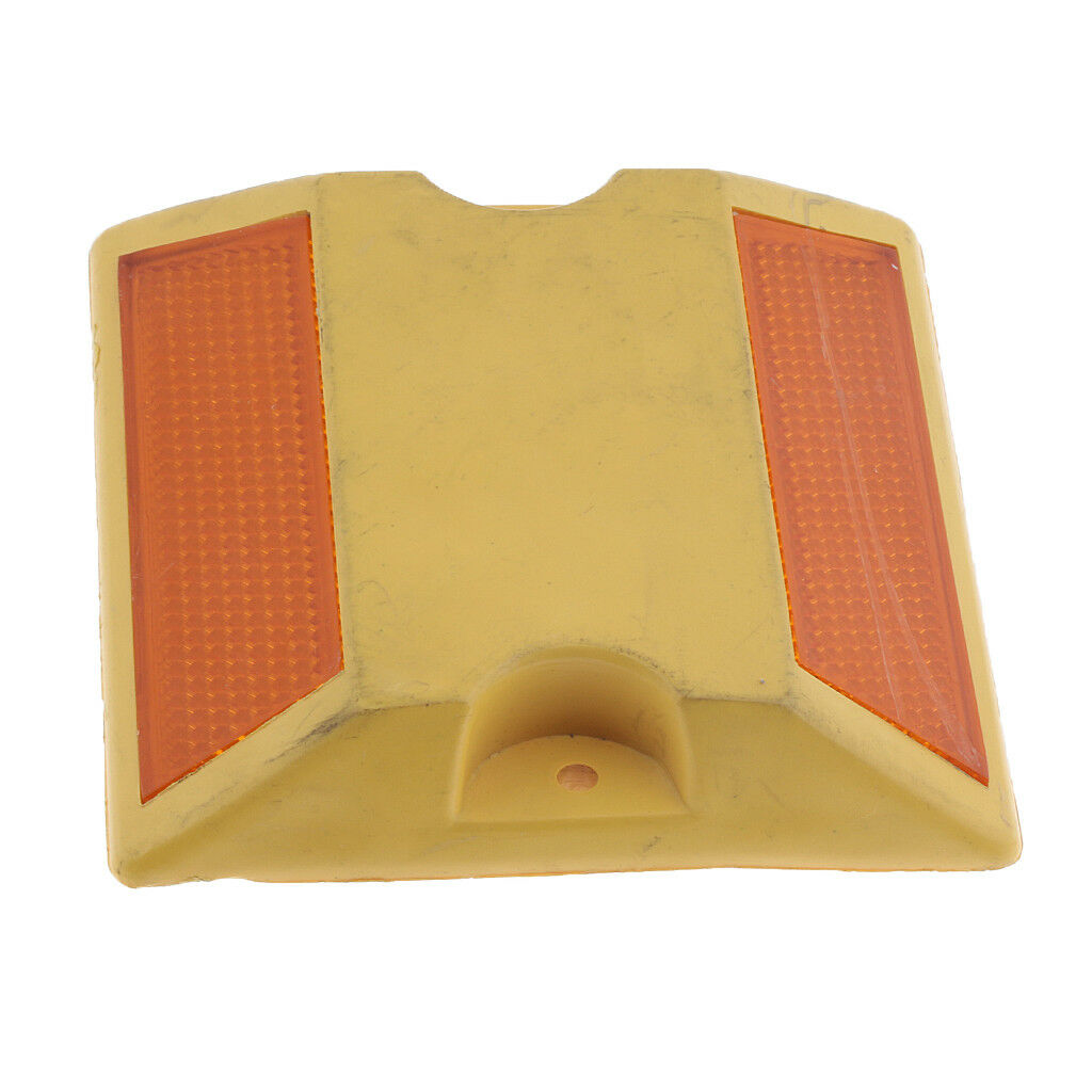 4x NEW Commercial Road Highway Pavement Marker Reflector - Two Side, Yellow